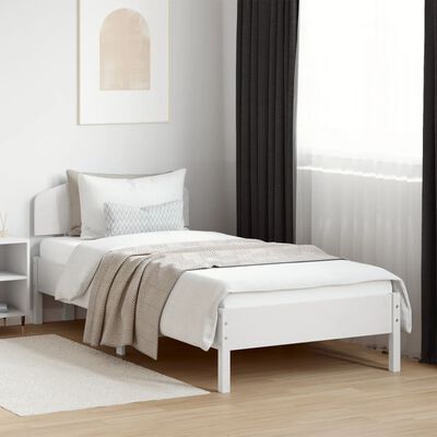 vidaXL Bedframe zonder matras massief grenenhout wit 90x200 cm