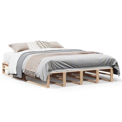 vidaXL Bedframe zonder matras massief grenenhout 140x190 cm