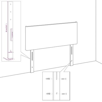 vidaXL Hoofdborden 2 st 100 x 5 x 78/88 cm stof lichtgrijs