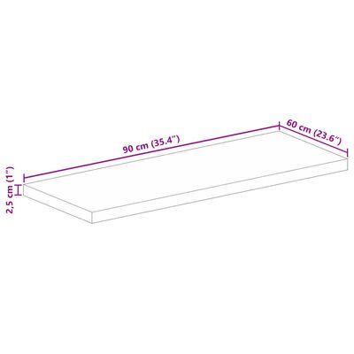 vidaXL Tafelblad rechthoekig 90x60x2,5 cm massief gerecycled hout