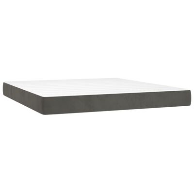 vidaXL Boxspring met matras fluweel donkergrijs 160x200 cm