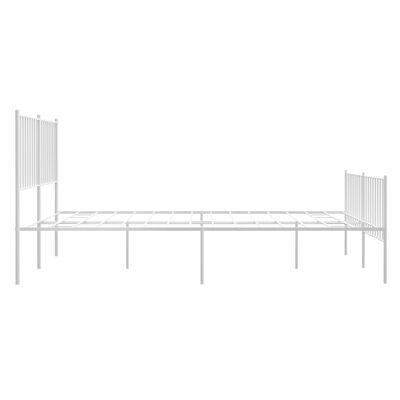 vidaXL Bedframe met hoofd- en voeteneinde metaal wit 140x200 cm