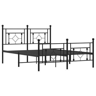 vidaXL Bedframe met hoofd- en voeteneinde metaal zwart 140x200 cm