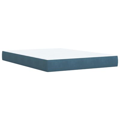 vidaXL Boxspring met matras fluweel blauw 160x200 cm