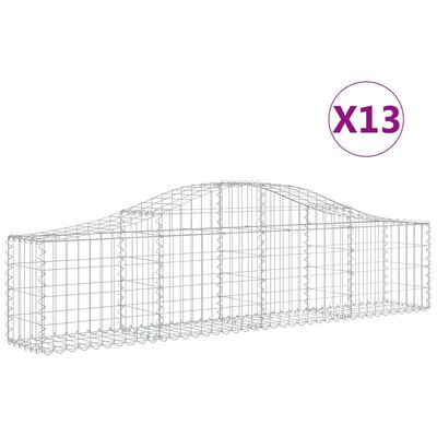 vidaXL Schanskorven 13 st gewelfd 200x30x40/60 cm gegalvaniseerd ijzer