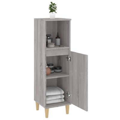 vidaXL Badkamerkast 30x30x100 cm bewerkt hout grijs sonoma eikenkleur