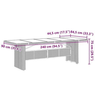 vidaXL 9-delige Tuinset poly rattan zwart