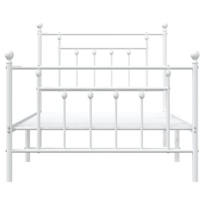 vidaXL Bedframe met hoofd- en voeteneinde metaal wit 100x190 cm