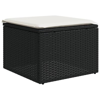 vidaXL 6-delige Loungeset met kussens poly rattan zwart