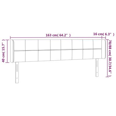 vidaXL Hoofdbord LED 163x16x78/88 cm stof crèmekleurig