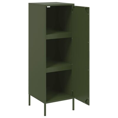 vidaXL Hoge kast 36x39x113 cm staal olijfgroen