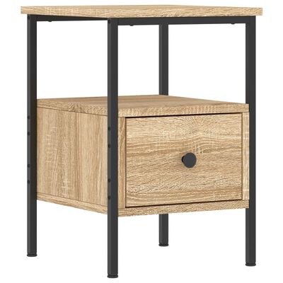 vidaXL Nachtkastjes 2 st 34x36x50 cm bewerkt hout sonoma eikenkleurig