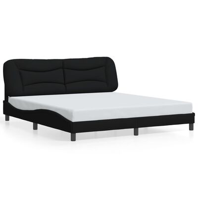 vidaXL Bedframe met LED-verlichting stof zwart 180x200 cm