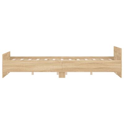 vidaXL Bedframe met hoofd- en voeteneinde sonoma eikenkleur 140x200 cm