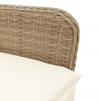 vidaXL 9-delige Bistroset met kussens poly rattan beige