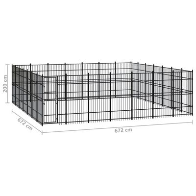 vidaXL Hondenkennel 45,16 m² staal