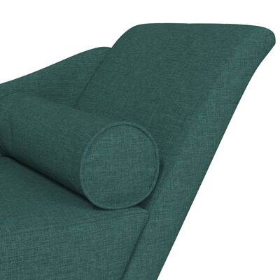 vidaXL Chaise longue met kussens stof donkergroen