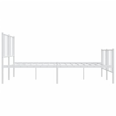 vidaXL Bedframe met hoofd- en voeteneinde metaal wit 193x203 cm