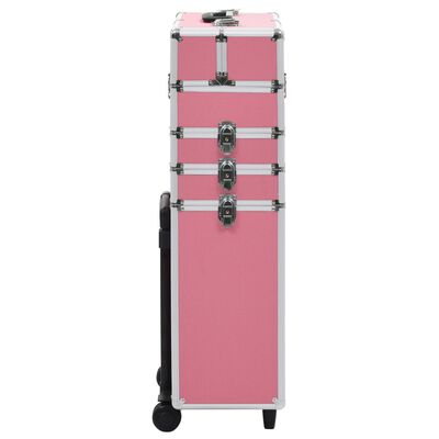 vidaXL Make-up trolley aluminium roze