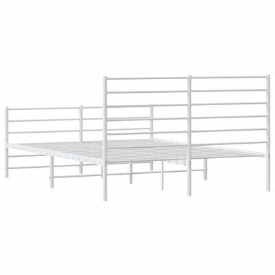 vidaXL Bedframe met hoofd- en voeteneinde metaal wit 150x200 cm