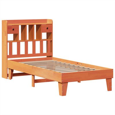 vidaXL Bedframe zonder matras massief grenenhout wasbruin 75x190 cm