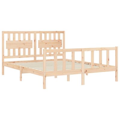 vidaXL Bedframe met hoofdbord massief hout 160x200 cm