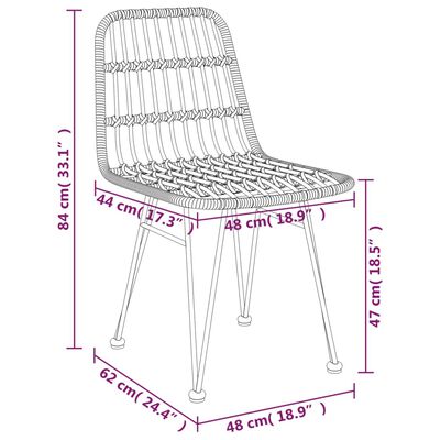 vidaXL 3-delige Tuinset poly rattan