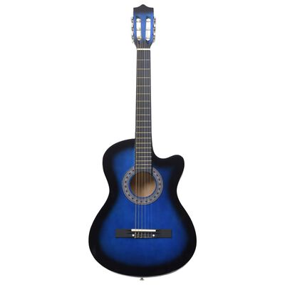 vidaXL Gitaar cutaway met 6 snaren western klassiek 38" getint blauw