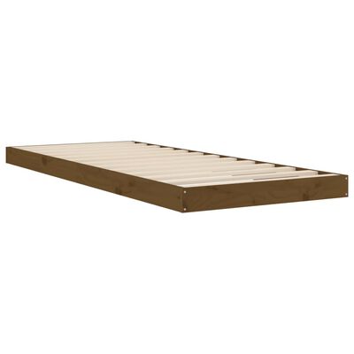 vidaXL Bedframe massief hout honingbruin 75x190 cm