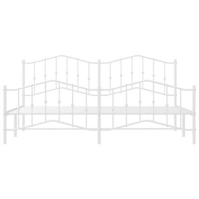 vidaXL Bedframe met hoofd- en voeteneinde metaal wit 200x200 cm