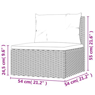 vidaXL 10-delige Loungeset met kussens poly rattan zwart