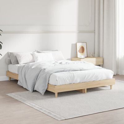 vidaXL Bedframe zonder matras hout sonoma eikenkleurig 120x190 cm