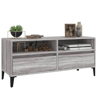 vidaXL Tv-meubel 100x34,5x44,5 cm bewerkt hout grijs sonoma eikenkleur