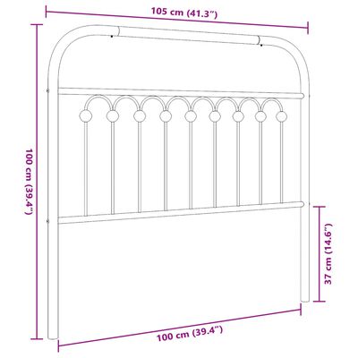 vidaXL Hoofdbord 100 cm metaal wit