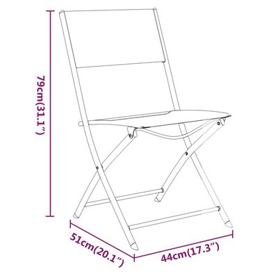 vidaXL 3-delige Bistroset staal zwart