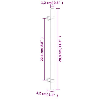 vidaXL Handvatten 20 st 224 mm roestvrij staal zwart