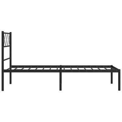 vidaXL Bedframe met hoofdbord metaal zwart 100x190 cm