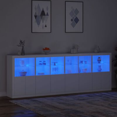 vidaXL Dressoir met LED-verlichting 283x37x100 cm wit