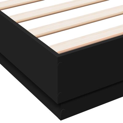 vidaXL Bedframe bewerkt hout zwart 150x200 cm