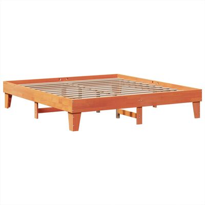 vidaXL Bedframe zonder matras massief grenenhout wasbruin 200x200 cm