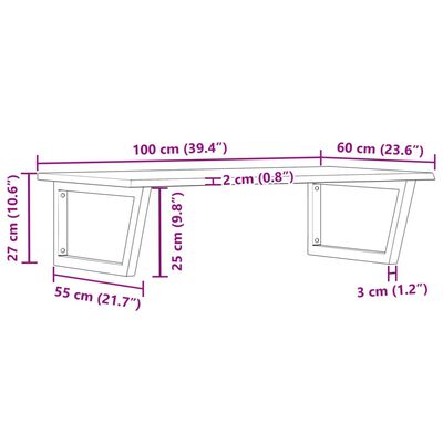 vidaXL Badkamer wandschap staal en massief eikenhout