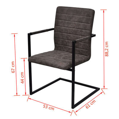 vidaXL Eetkamerstoelen 2 st kunstleer bruin