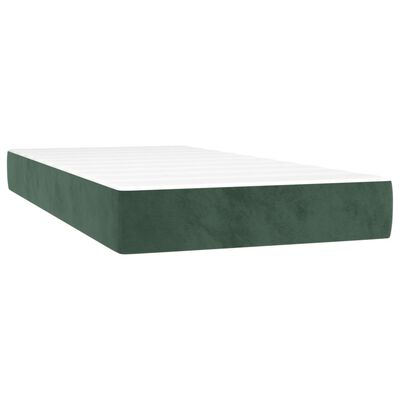 vidaXL Boxspring met matras en LED fluweel donkergroen 200x200 cm