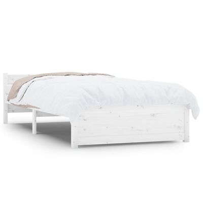 vidaXL Bedframe massief hout wit 90x190 cm