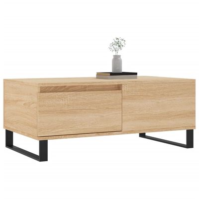 vidaXL Salontafel 90x50x36,5 cm bewerkt hout sonoma eikenkleurig