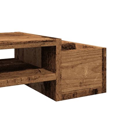 vidaXL Monitorstandaard met opbergruimte 70x27x15 cm hout oud hout