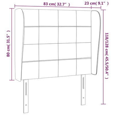 vidaXL Hoofdbord met randen 83x23x118/128 cm stof donkerbruin