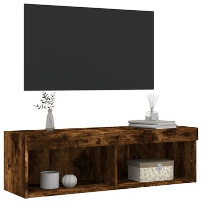 vidaXL Tv-meubel LED-verlichting 100x30x30 cm gerookt eikenkleurig