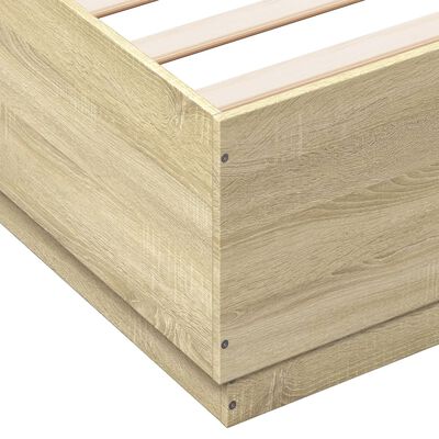 vidaXL Bedframe bewerkt hout sonoma eikenkleurig 140x200 cm