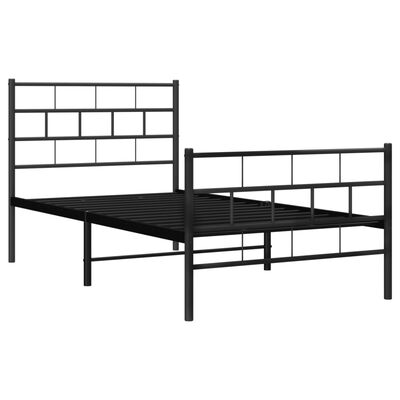 vidaXL Bedframe met hoofd- en voeteneinde metaal zwart 100x200 cm